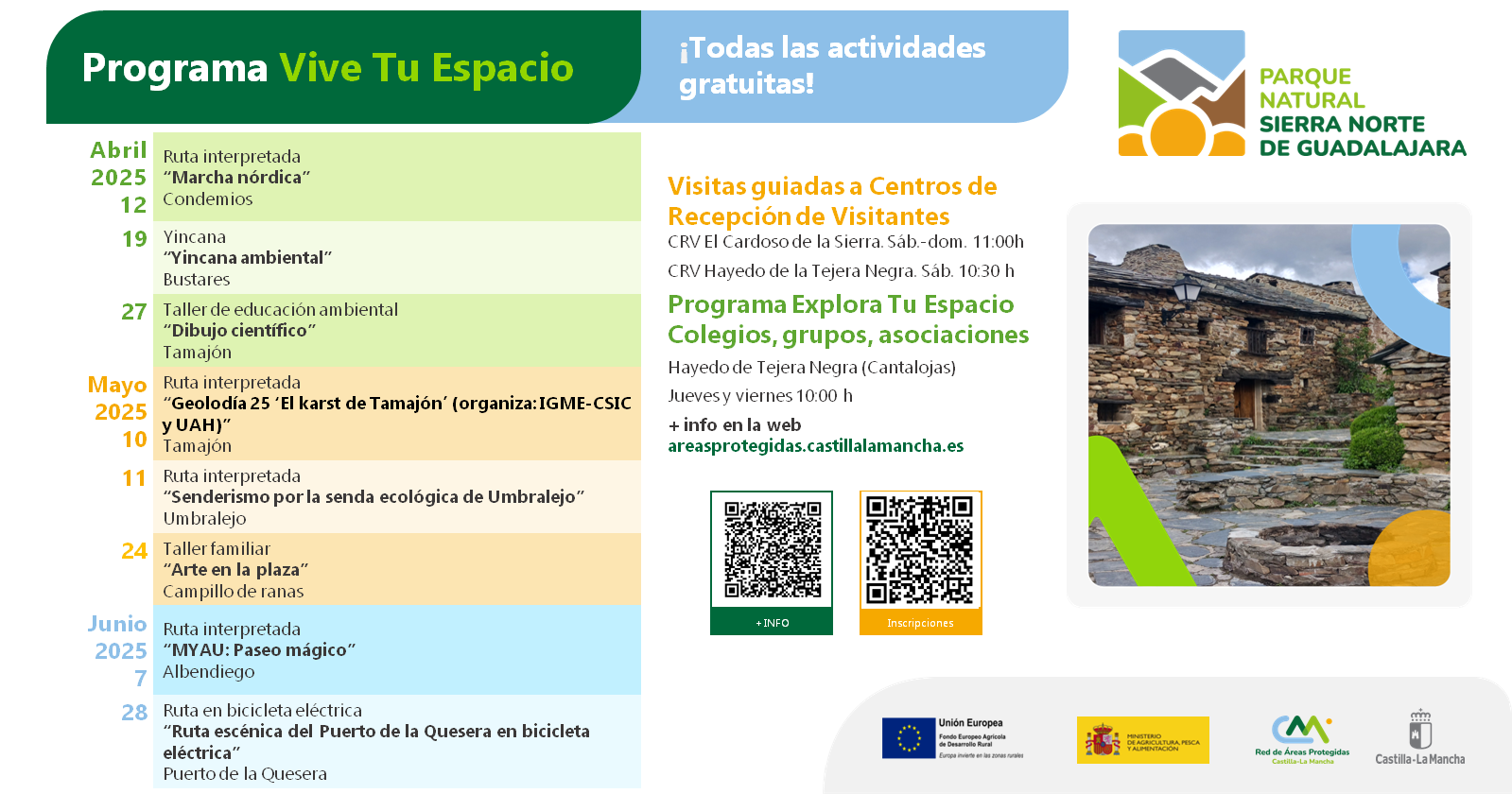 Lee más sobre el artículo Actividades del Programa Vive Tu Espacio Abril – Parque Natural Sierra Norte de Guadalajara
